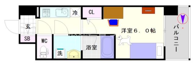 大阪市浪速区塩草(JR大阪環状線芦原橋駅)のマンション間取 大阪市浪速区塩草(JR大阪環状線芦原橋駅)のマンション間取