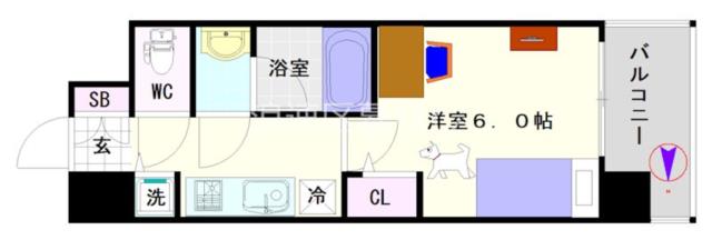 大阪市浪速区塩草(JR大阪環状線芦原橋駅)のマンション間取 大阪市浪速区塩草(JR大阪環状線芦原橋駅)のマンション間取