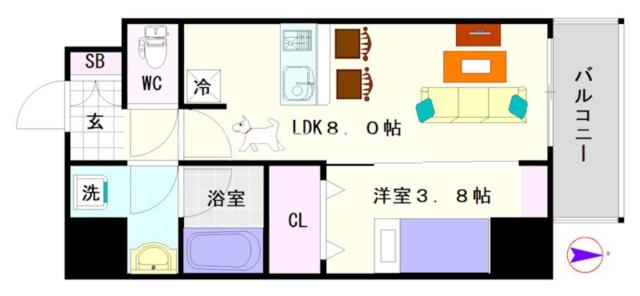大阪市浪速区幸町(大阪メトロ千日前線桜川駅)の分譲賃貸マンション間取 大阪市浪速区幸町(大阪メトロ千日前線桜川駅)の分譲賃貸マンション間取