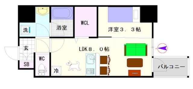 大阪市浪速区幸町(大阪メトロ千日前線桜川駅)の分譲賃貸マンション間取 大阪市浪速区幸町(大阪メトロ千日前線桜川駅)の分譲賃貸マンション間取