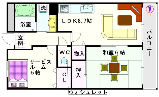 大阪市浪速区塩草(JR大阪環状線芦原橋駅)のマンション間取 大阪市浪速区塩草(JR大阪環状線芦原橋駅)のマンション間取