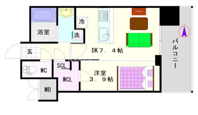 大阪市浪速区芦原(JR大阪環状線芦原橋駅)のマンション間取 大阪市浪速区芦原(JR大阪環状線芦原橋駅)のマンション間取