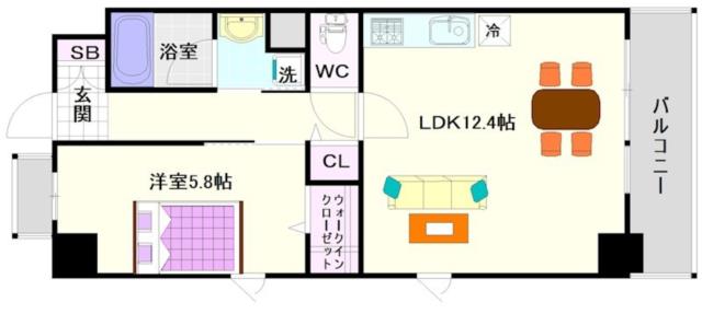 大阪市浪速区敷津東(大阪メトロ御堂筋線大国町駅)のマンション間取 大阪市浪速区敷津東(大阪メトロ御堂筋線大国町駅)のマンション間取