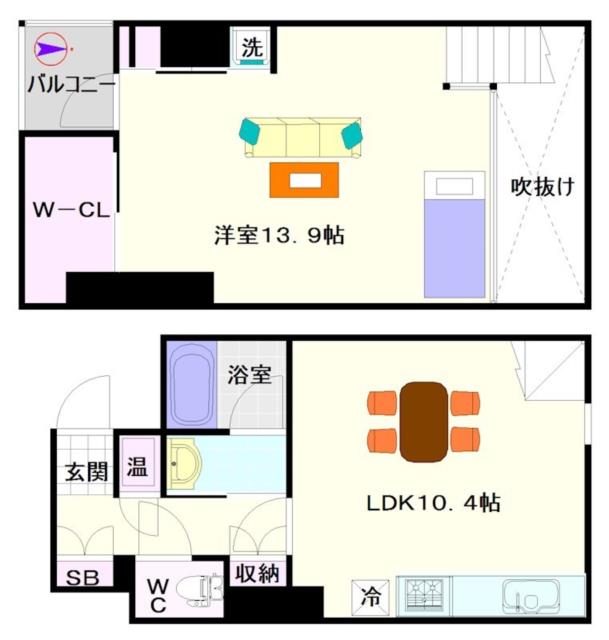大阪市浪速区幸町(大阪メトロ千日前線桜川駅)のマンション間取 大阪市浪速区幸町(大阪メトロ千日前線桜川駅)のマンション間取