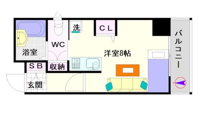 大阪市浪速区戎本町(大阪メトロ御堂筋線大国町駅)のマンション間取 大阪市浪速区戎本町(大阪メトロ御堂筋線大国町駅)のマンション間取