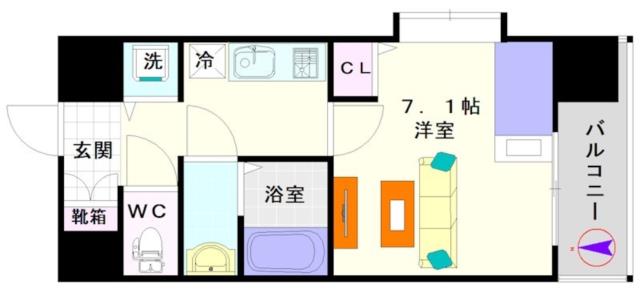 大阪市浪速区恵美須西(南海高野線今宮戎駅)のマンション間取 大阪市浪速区恵美須西(南海高野線今宮戎駅)のマンション間取