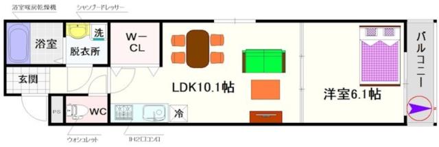 大阪市浪速区敷津西(JR大阪環状線今宮駅)のアパート間取 大阪市浪速区敷津西(JR大阪環状線今宮駅)のアパート間取