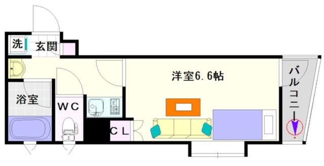 大阪市浪速区敷津東(大阪メトロ御堂筋線大国町駅)のマンション間取 大阪市浪速区敷津東(大阪メトロ御堂筋線大国町駅)のマンション間取