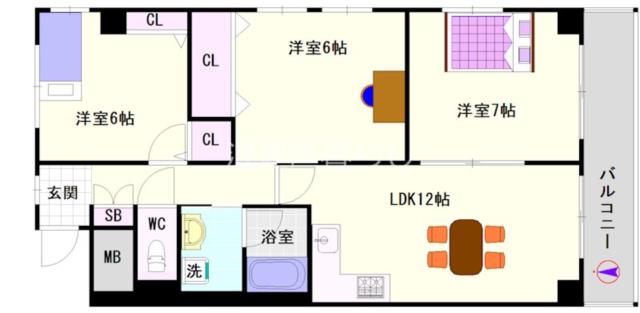 大阪市浪速区稲荷(阪神なんば線桜川駅)のマンション間取 大阪市浪速区稲荷(阪神なんば線桜川駅)のマンション間取