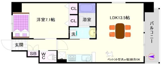 大阪市浪速区元町(大阪メトロ御堂筋線なんば駅)のマンション間取 大阪市浪速区元町(大阪メトロ御堂筋線なんば駅)のマンション間取