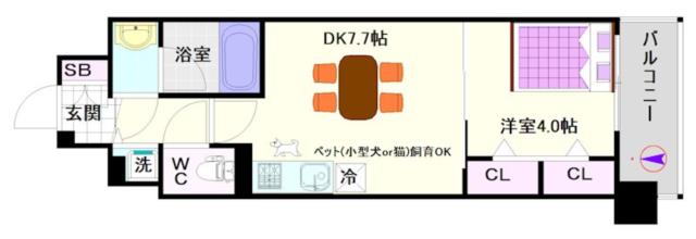 大阪市浪速区元町(大阪メトロ四つ橋線なんば駅)のマンション間取 大阪市浪速区元町(大阪メトロ四つ橋線なんば駅)のマンション間取