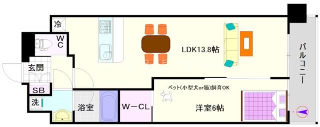 大阪市浪速区元町(大阪メトロ四つ橋線なんば駅)のマンション間取 大阪市浪速区元町(大阪メトロ四つ橋線なんば駅)のマンション間取