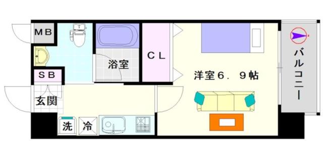 大阪市浪速区敷津西(大阪メトロ御堂筋線大国町駅)のマンション間取 大阪市浪速区敷津西(大阪メトロ御堂筋線大国町駅)のマンション間取