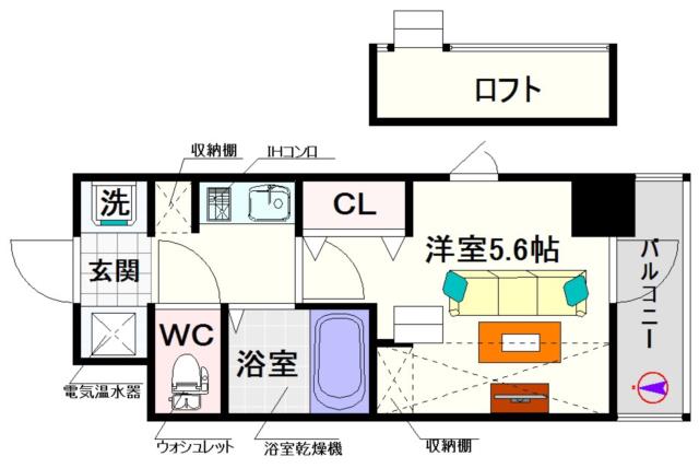 大阪市浪速区恵美須西(南海高野線今宮戎駅)のマンション間取 大阪市浪速区恵美須西(南海高野線今宮戎駅)のマンション間取