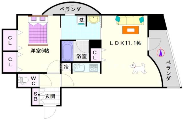 大阪市浪速区下寺(大阪メトロ谷町線四天王寺前夕陽ヶ丘駅)のマンション間取 大阪市浪速区下寺(大阪メトロ谷町線四天王寺前夕陽ヶ丘駅)のマンション間取