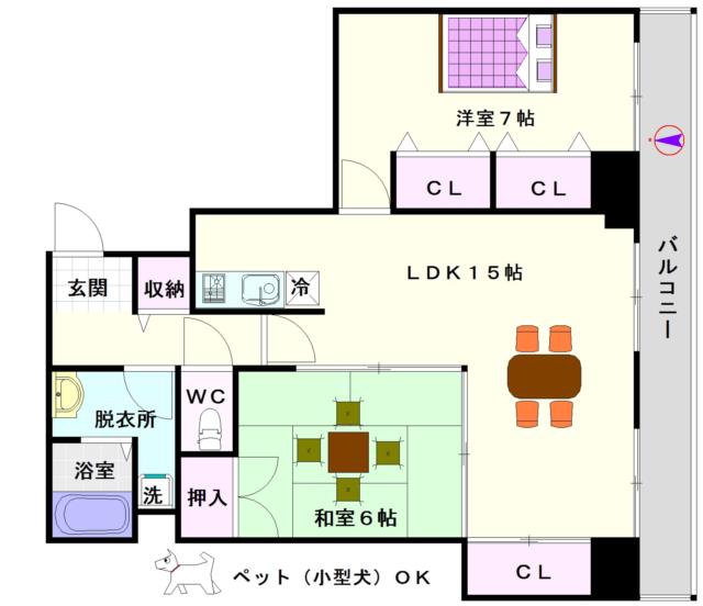 大阪市浪速区幸町(大阪メトロ千日前線桜川駅)のマンション間取 大阪市浪速区幸町(大阪メトロ千日前線桜川駅)のマンション間取