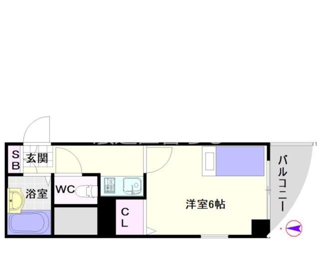 大阪市浪速区敷津西(大阪メトロ御堂筋線大国町駅)のマンション間取 大阪市浪速区敷津西(大阪メトロ御堂筋線大国町駅)のマンション間取
