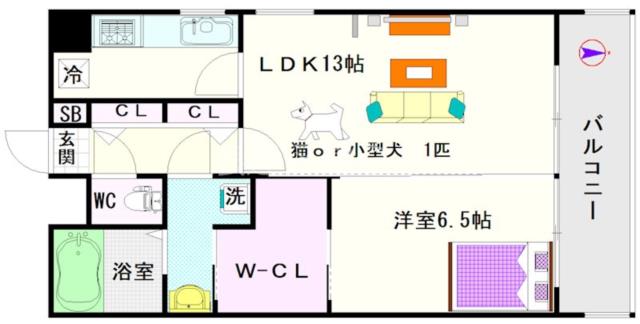 大阪市浪速区幸町(阪神なんば線桜川駅)のマンション間取 大阪市浪速区幸町(阪神なんば線桜川駅)のマンション間取