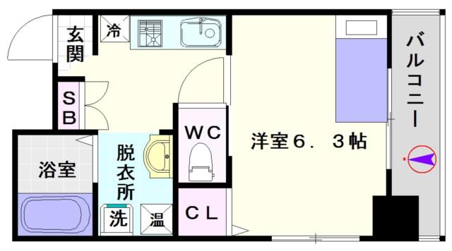 大阪市浪速区大国(JR大阪環状線今宮駅)のマンション間取 大阪市浪速区大国(JR大阪環状線今宮駅)のマンション間取