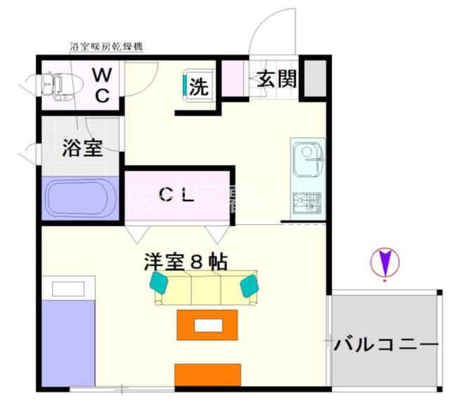大阪市浪速区日本橋東(大阪メトロ堺筋線恵美須町駅)のマンション間取 大阪市浪速区日本橋東(大阪メトロ堺筋線恵美須町駅)のマンション間取
