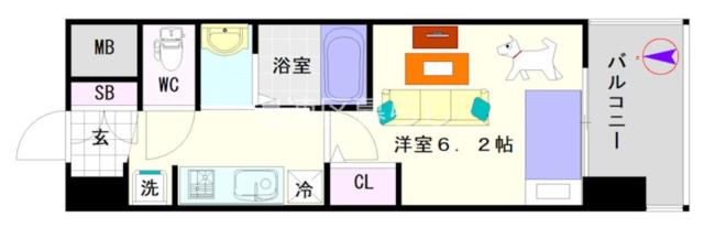 大阪市浪速区敷津東(大阪メトロ御堂筋線大国町駅)の分譲賃貸マンション間取 大阪市浪速区敷津東(大阪メトロ御堂筋線大国町駅)の分譲賃貸マンション間取